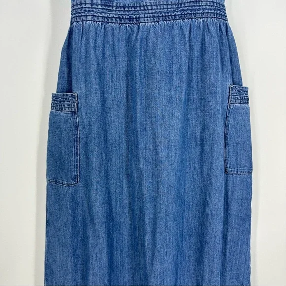 Madewell Blue Denim Midi Dress - Picture 5 of 10